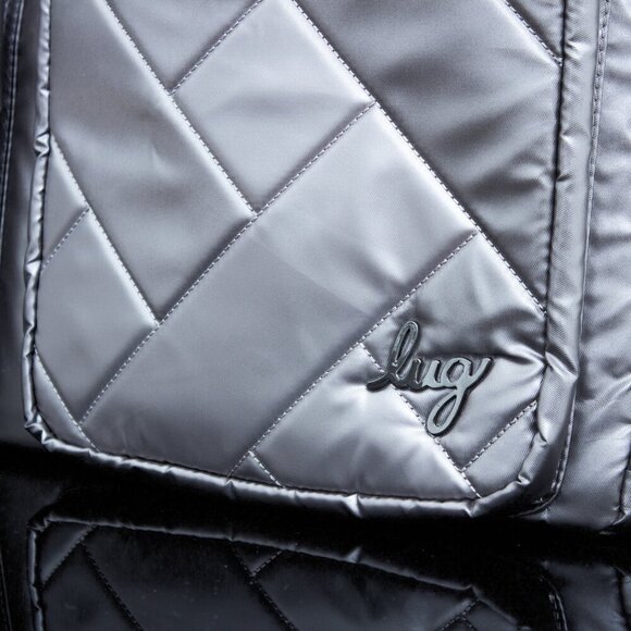 Lug Drifter Quilted Silver Tote Bag With Double Zipper Closure & Multi-Pockets - Picture 3 of 12